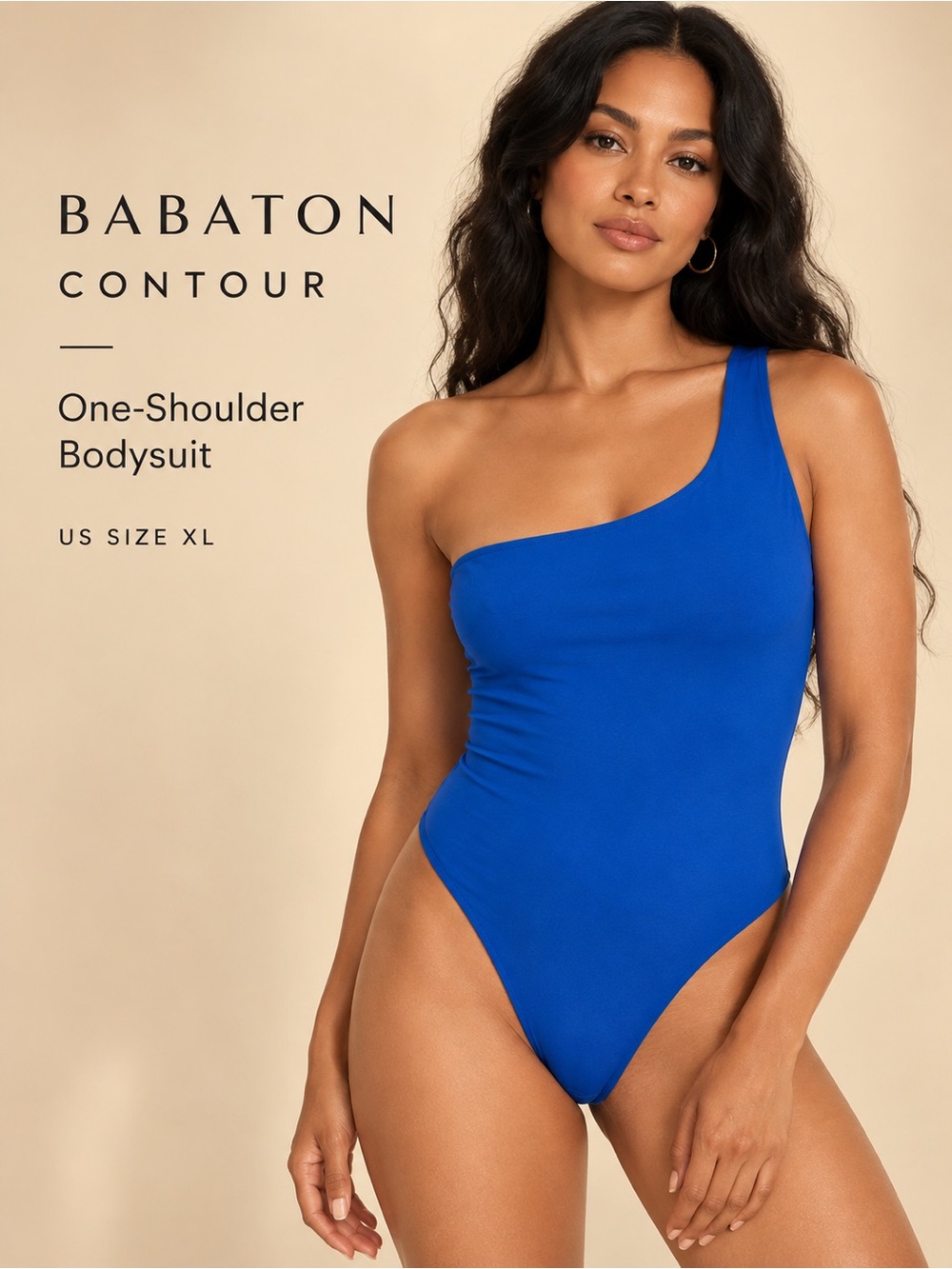 Aritzia Babaton Contour One-Shoulder Bodysuit Blue XL